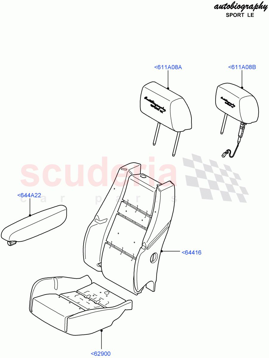 Front Seat Covers (Autobiography Sport LE) (Windsor (M-L)) ((V) FROMCA000001) of Land Rover Land Rover Range Rover Sport (2010-2013) [3.0 Diesel 24V DOHC TC]