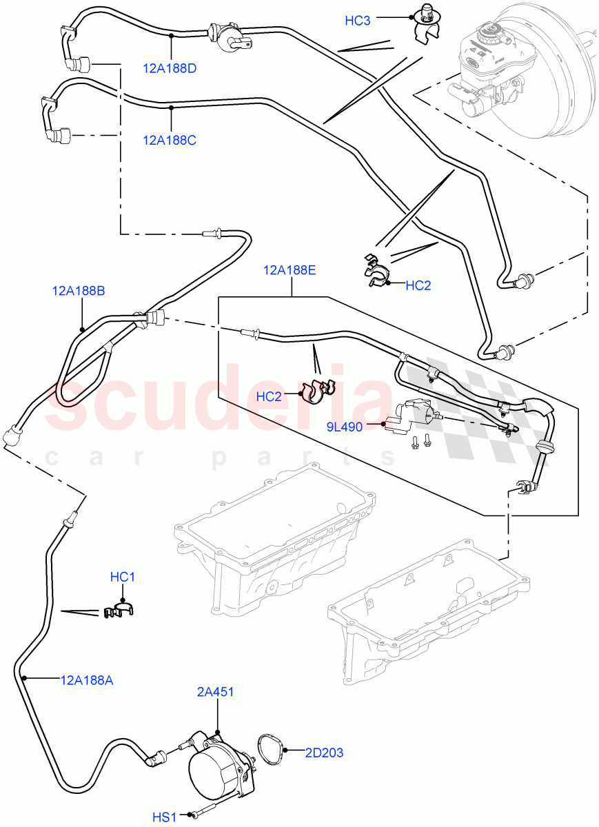 Vacuum Control And Air Injection (3.0L DOHC GDI SC V6 PETROL, LHD) ((V) TOGA999999) of Land Rover Land Rover Range Rover (2012-2021) [3.0 DOHC GDI SC V6 Petrol]