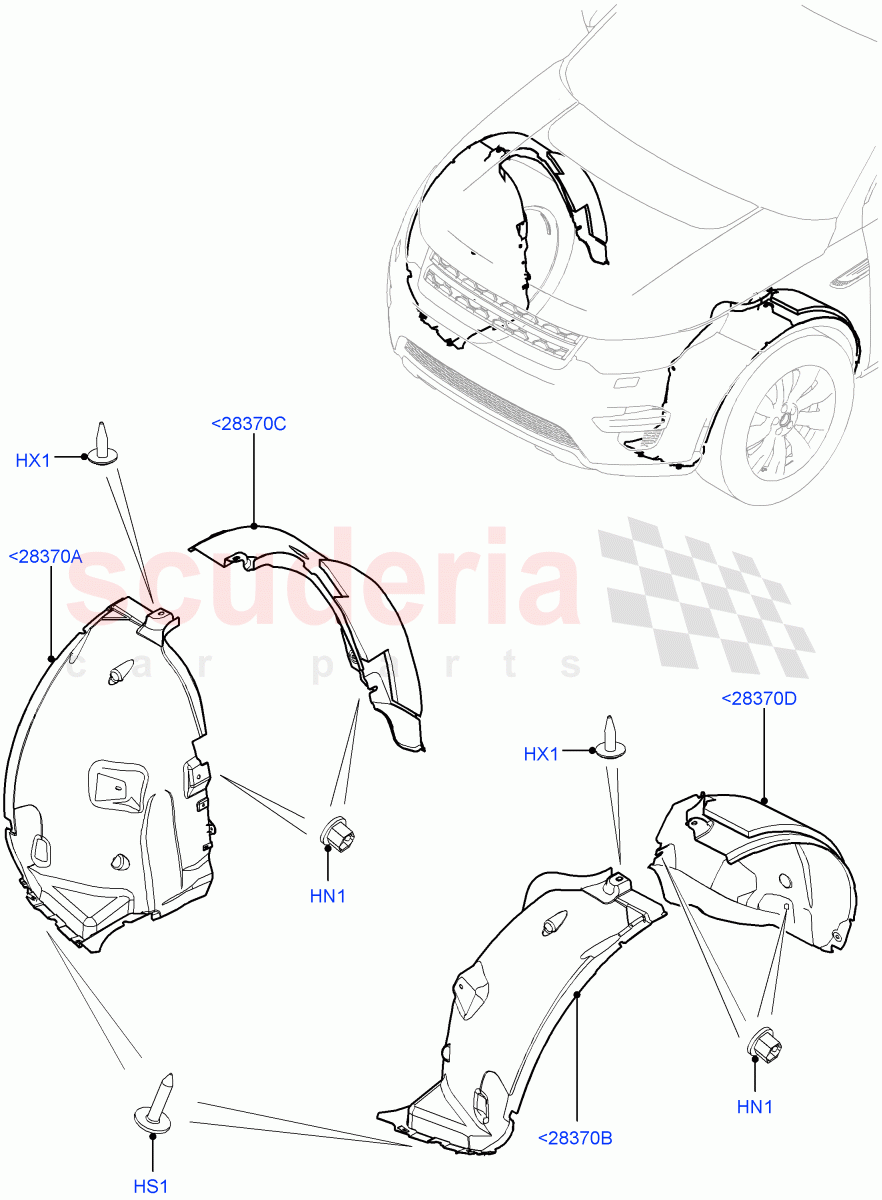 Front Panels, Aprons & Side Members (Wheelhouse) (Changsu (China)) ((V) FROMFG000001) of Land Rover Land Rover Discovery Sport (2015+) [2.0 Turbo Petrol GTDI]