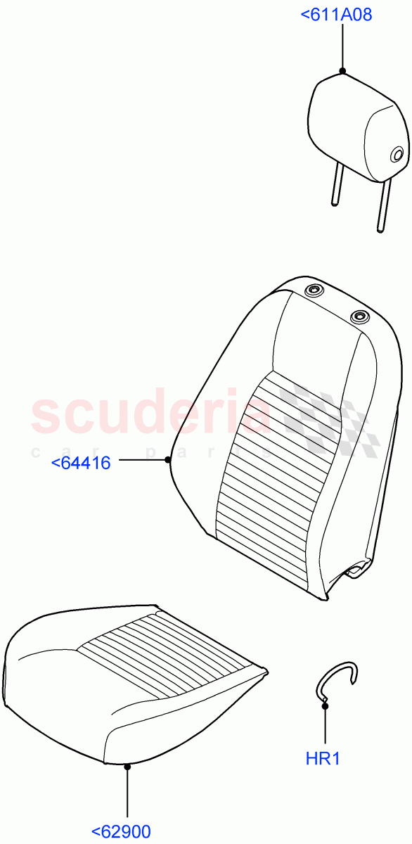 Front Seat Covers (Luxtec Seats, Changsu (China)) of Land Rover Land Rover Discovery Sport (2015+) [1.5 I3 Turbo Petrol AJ20P3]