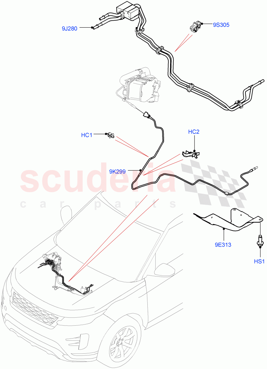 Fuel Lines (Under Floor) (2.0L AJ21D4 Diesel Mid, Halewood (UK)) ((V) FROMMH000001) of Land Rover Land Rover Range Rover Evoque (2019+) [2.0 Turbo Diesel AJ21D4]