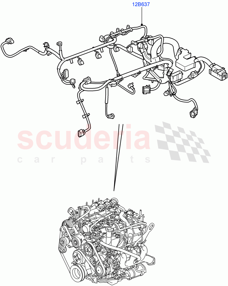 Electrical Wiring - Engine And Dash (Engine) (Cologne V6 4.0 EFI (SOHC)) ((V) FROMAA000001) of Land Rover Land Rover Discovery 4 (2010-2016) [2.7 Diesel V6]