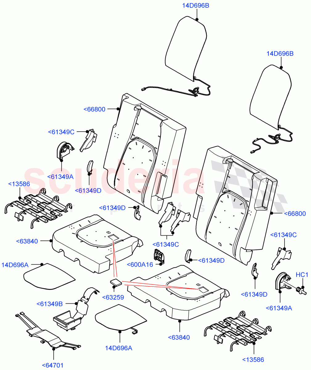 Rear Seat Pads/Valances & Heating (With 3rd Row Double Seat) of Land Rover Land Rover Defender (2020+) [2.0 Turbo Petrol AJ200P]