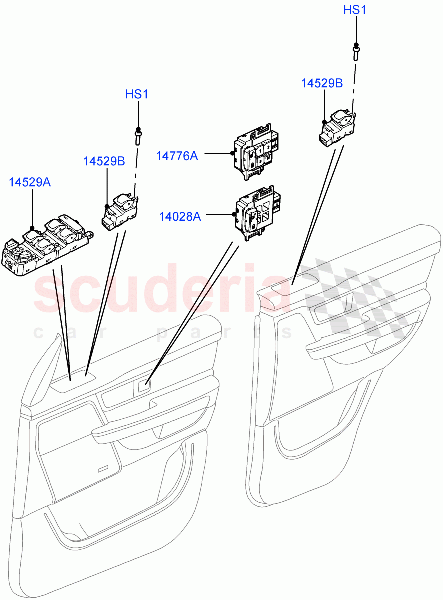 Switches (Door) ((V) FROMAA000001) of Land Rover Land Rover Range Rover Sport (2010-2013) [5.0 OHC SGDI SC V8 Petrol]