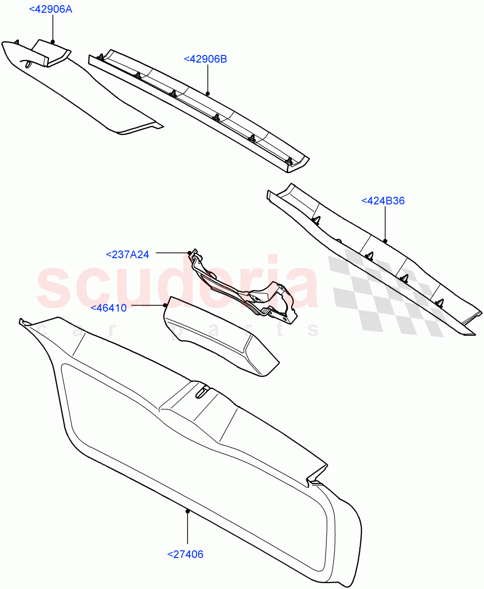 Back Door/Tailgate Trim Panels ((V) FROMAA000001, (V) TOBA999999) of Land Rover Land Rover Range Rover Sport (2010-2013) [5.0 OHC SGDI SC V8 Petrol]