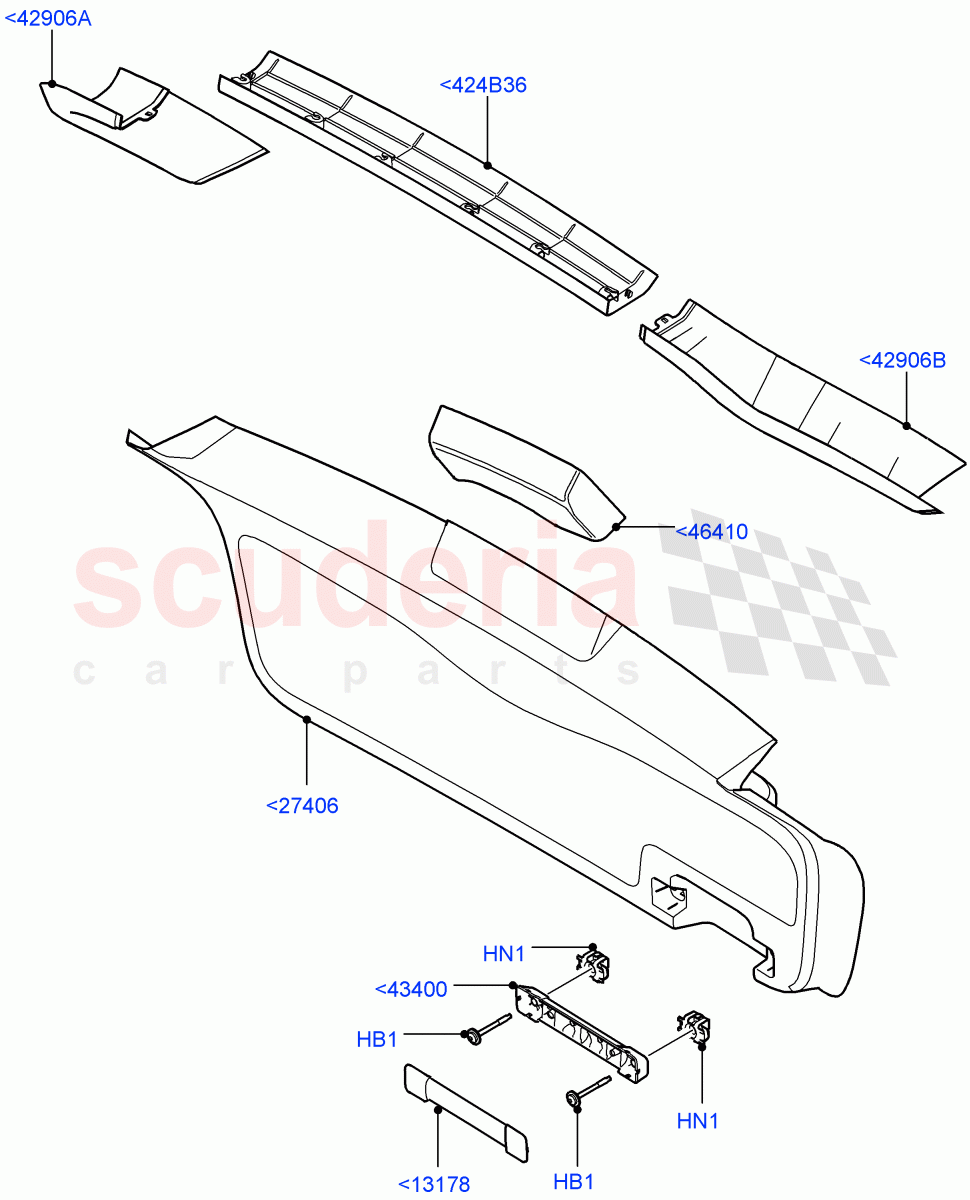 Back Door/Tailgate Trim Panels ((V) FROMCA000001) of Land Rover Land Rover Range Rover Sport (2010-2013) [5.0 OHC SGDI SC V8 Petrol]