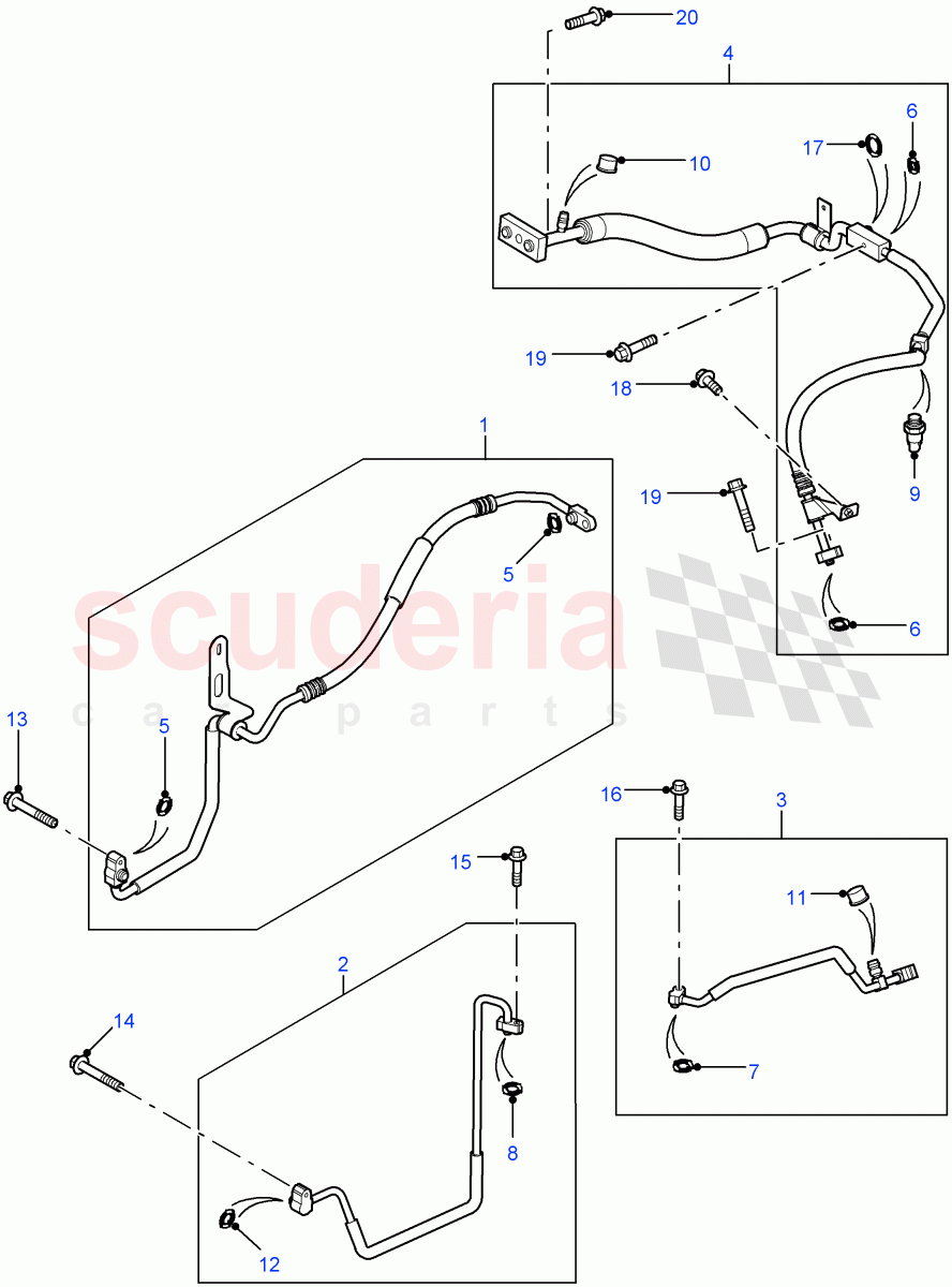 Air Conditioning - Pipes & Hoses (With Manual Air Conditioning) ((V) FROM7A000001) of Land Rover Land Rover Defender (2007-2016)
