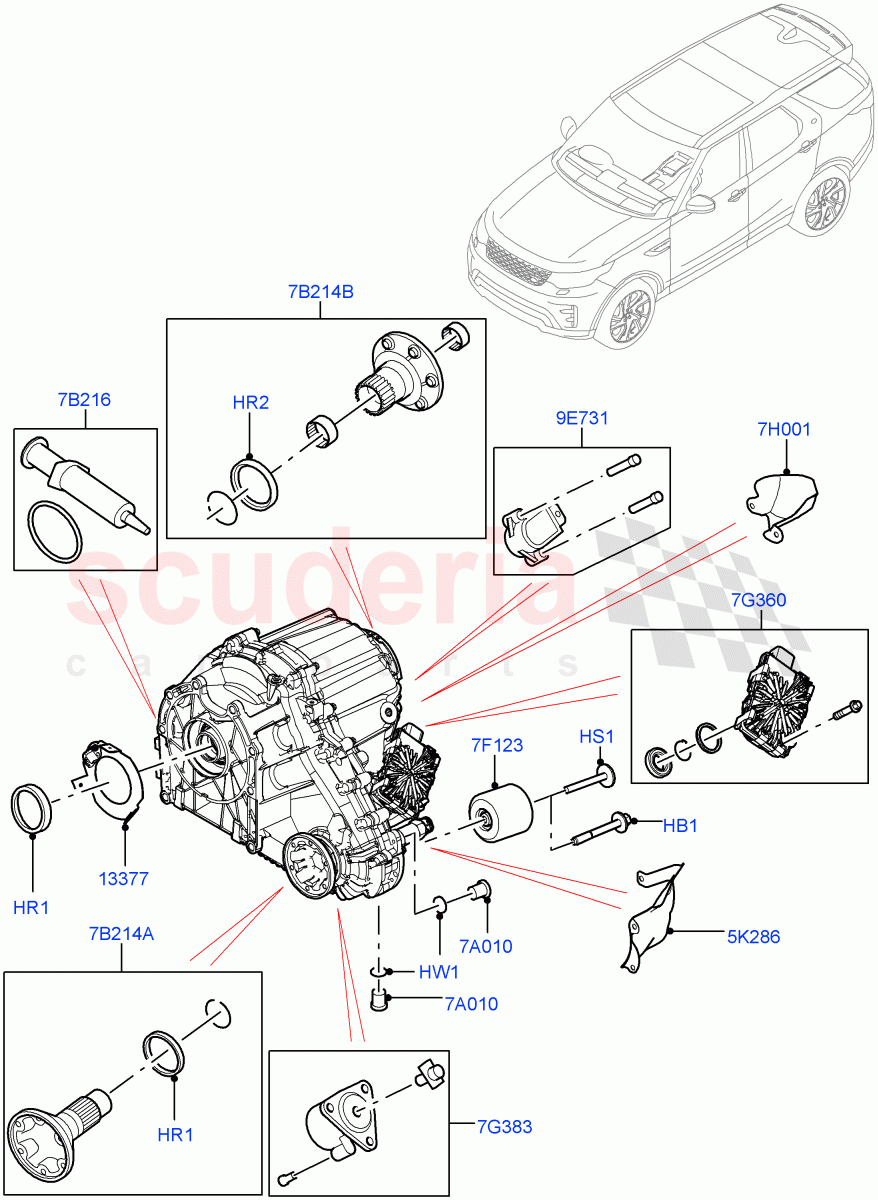 Transfer Drive Components (Solihull Plant Build) (With 2 Spd Trans Case With Ctl Trac) ((V) FROMHA000001) of Land Rover Land Rover Range Rover (2012-2021) [3.0 I6 Turbo Petrol AJ20P6]