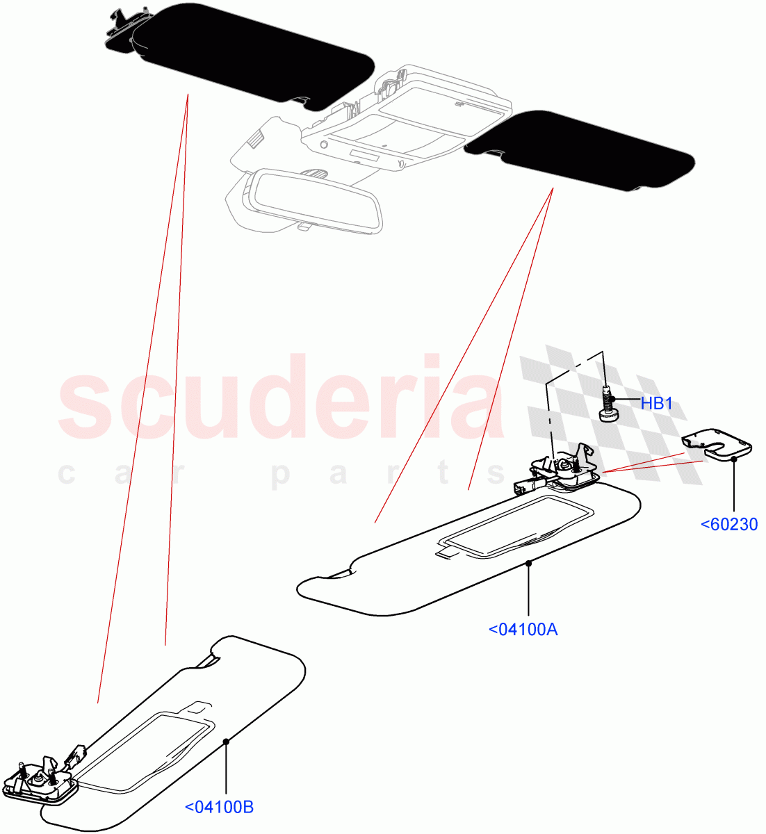 Headlining And Sun Visors (Itatiaia (Brazil)) of Land Rover Land Rover Range Rover Evoque (2019+) [2.0 Turbo Petrol AJ200P]
