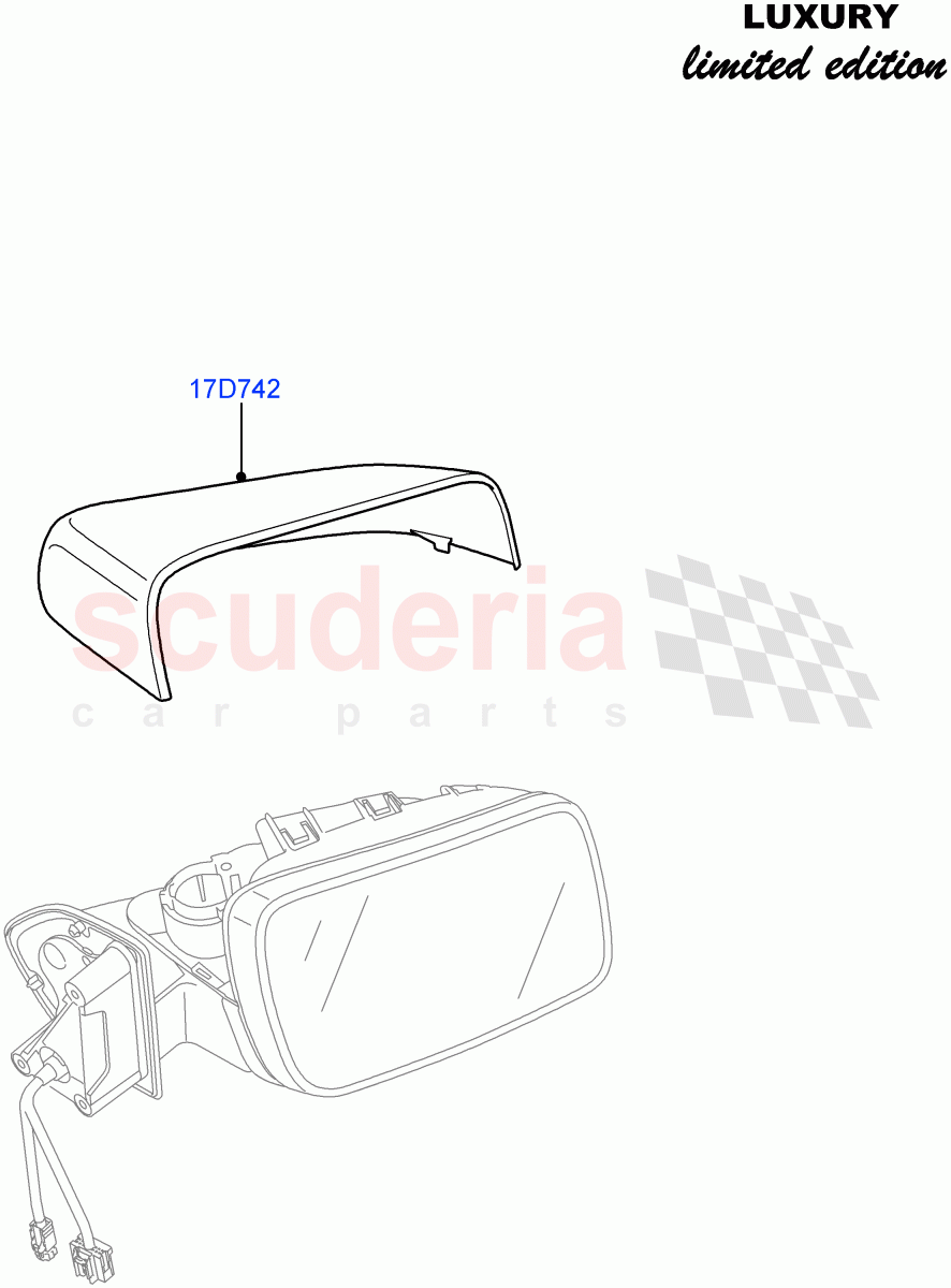 Exterior Rear View Mirror ((V) FROMCA000001, (V) TODA999999) of Land Rover Land Rover Discovery 4 (2010-2016) [5.0 OHC SGDI NA V8 Petrol]