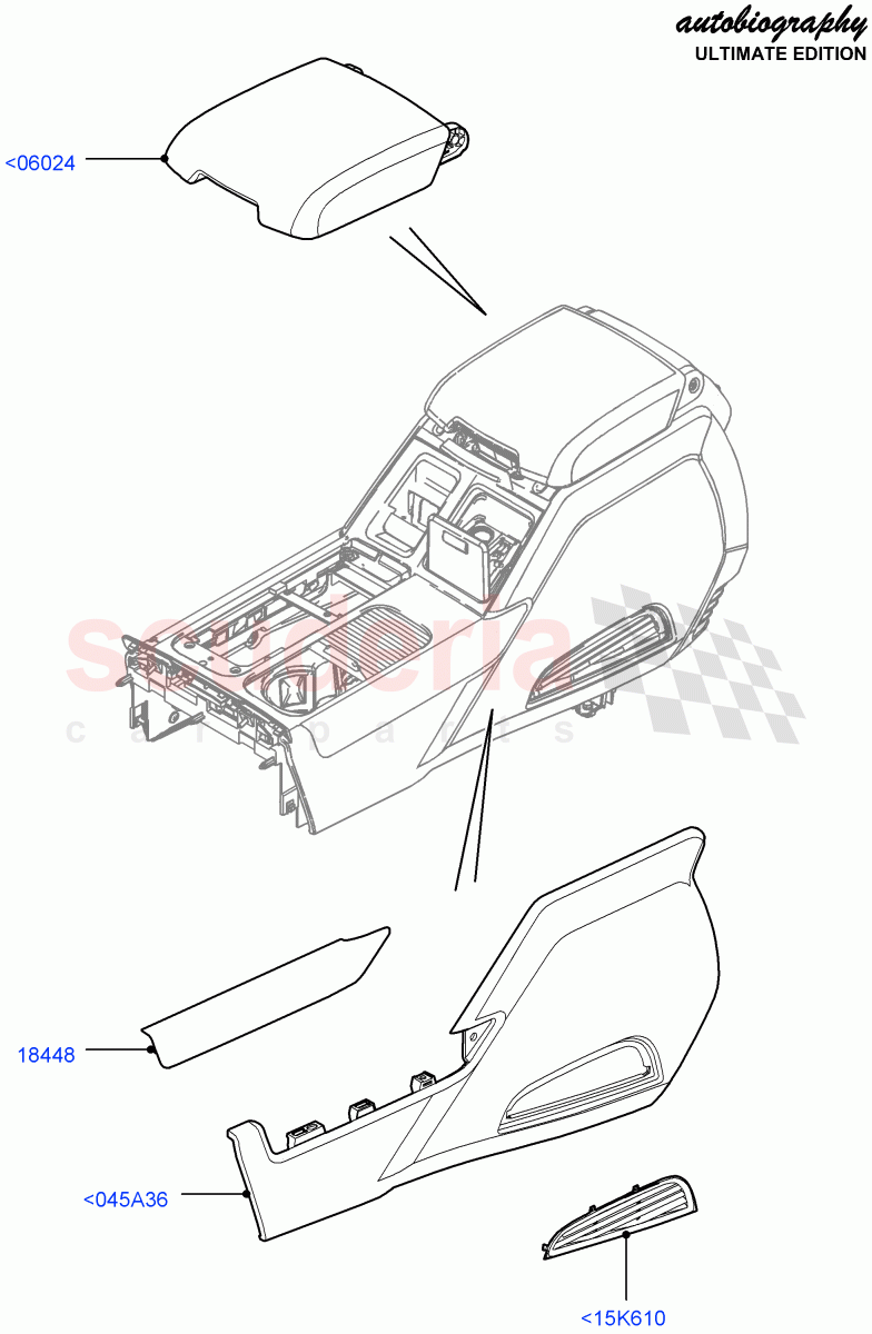 Console - Floor (Front) (Autobiography Ultimate Edition) ((V) FROMBA344356) of Land Rover Land Rover Range Rover (2010-2012) [4.4 DOHC Diesel V8 DITC]