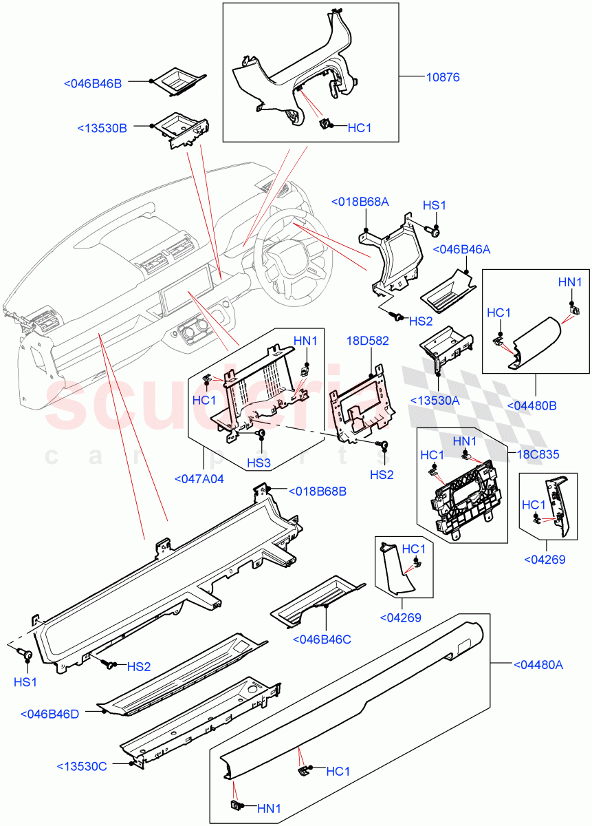 Instrument Panel (External Components, Centre) of Land Rover Land Rover Defender (2020+) [3.0 I6 Turbo Petrol AJ20P6]