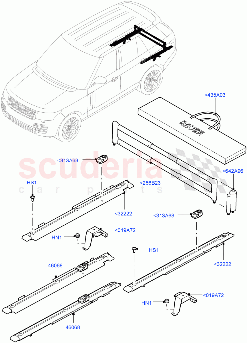 Load Compartment Trim (Floor) (Load Retainer Luggage Rails, Load Retainer Lugg Rail With Ret Kt) of Land Rover Land Rover Range Rover (2012-2021) [5.0 OHC SGDI NA V8 Petrol]