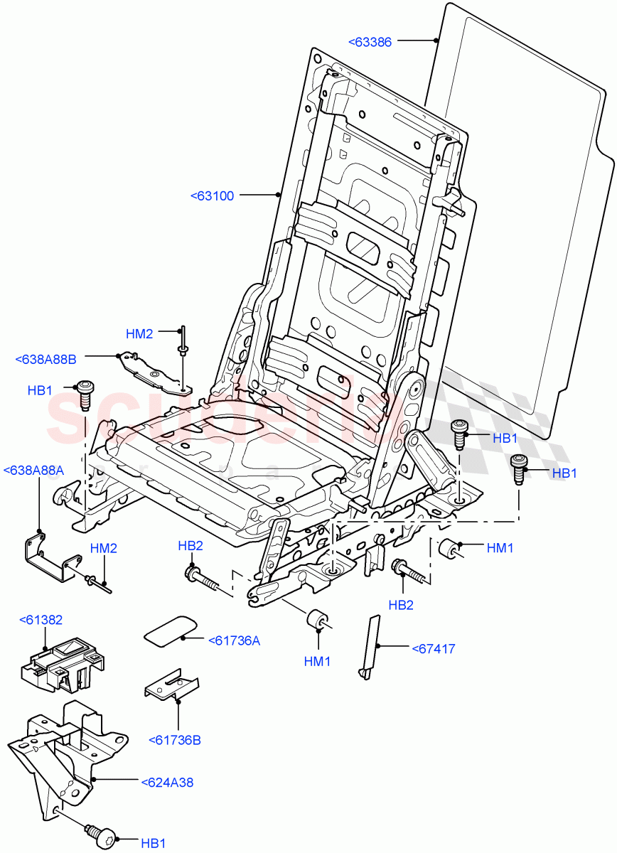 Rear Seat Frame (Row 3) (With 7 Seat Configuration) ((V) FROMAA000001) of Land Rover Land Rover Discovery 4 (2010-2016) [4.0 Petrol V6]