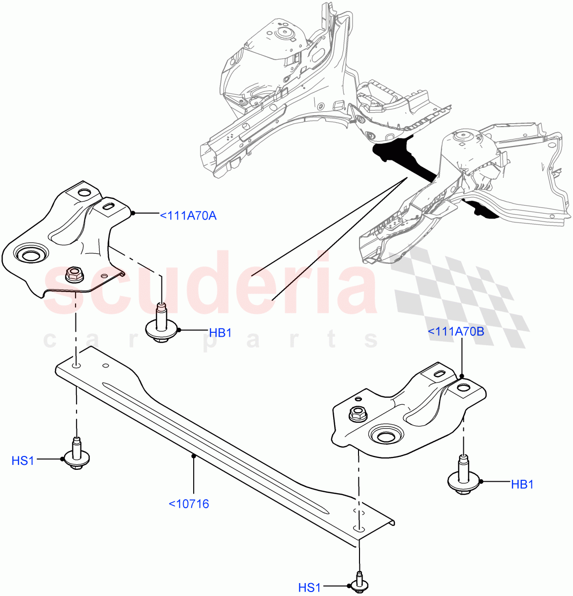 Front Panels, Aprons & Side Members (Crossmember) (Halewood (UK)) of Land Rover Land Rover Discovery Sport (2015+) [1.5 I3 Turbo Petrol AJ20P3]
