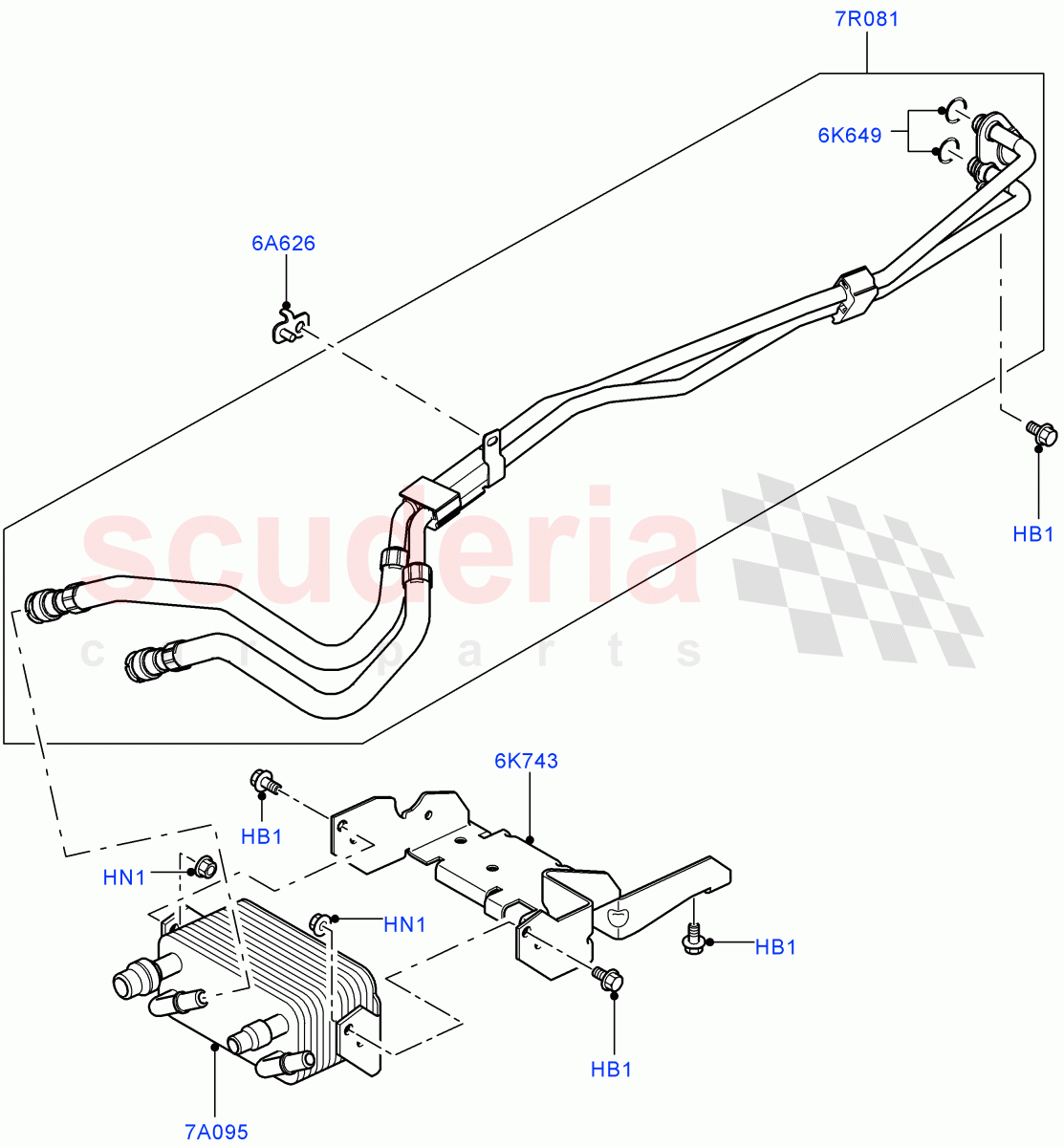 Transmission Cooling Systems (3.0 V6 Diesel, 8 Speed Auto Trans ZF 8HP70 4WD) ((V) FROMCA000001) of Land Rover Land Rover Range Rover Sport (2010-2013) [3.6 V8 32V DOHC EFI Diesel]