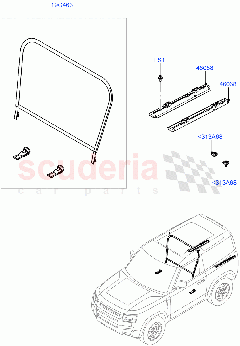 Load Compartment Trim (Cargo Retention, Floor) (Short Wheelbase, Version - LE, Version - Core, Version - First Edition, Version - X-Dynamic, Version - X) of Land Rover Land Rover Defender (2020+) [5.0 OHC SGDI SC V8 Petrol]