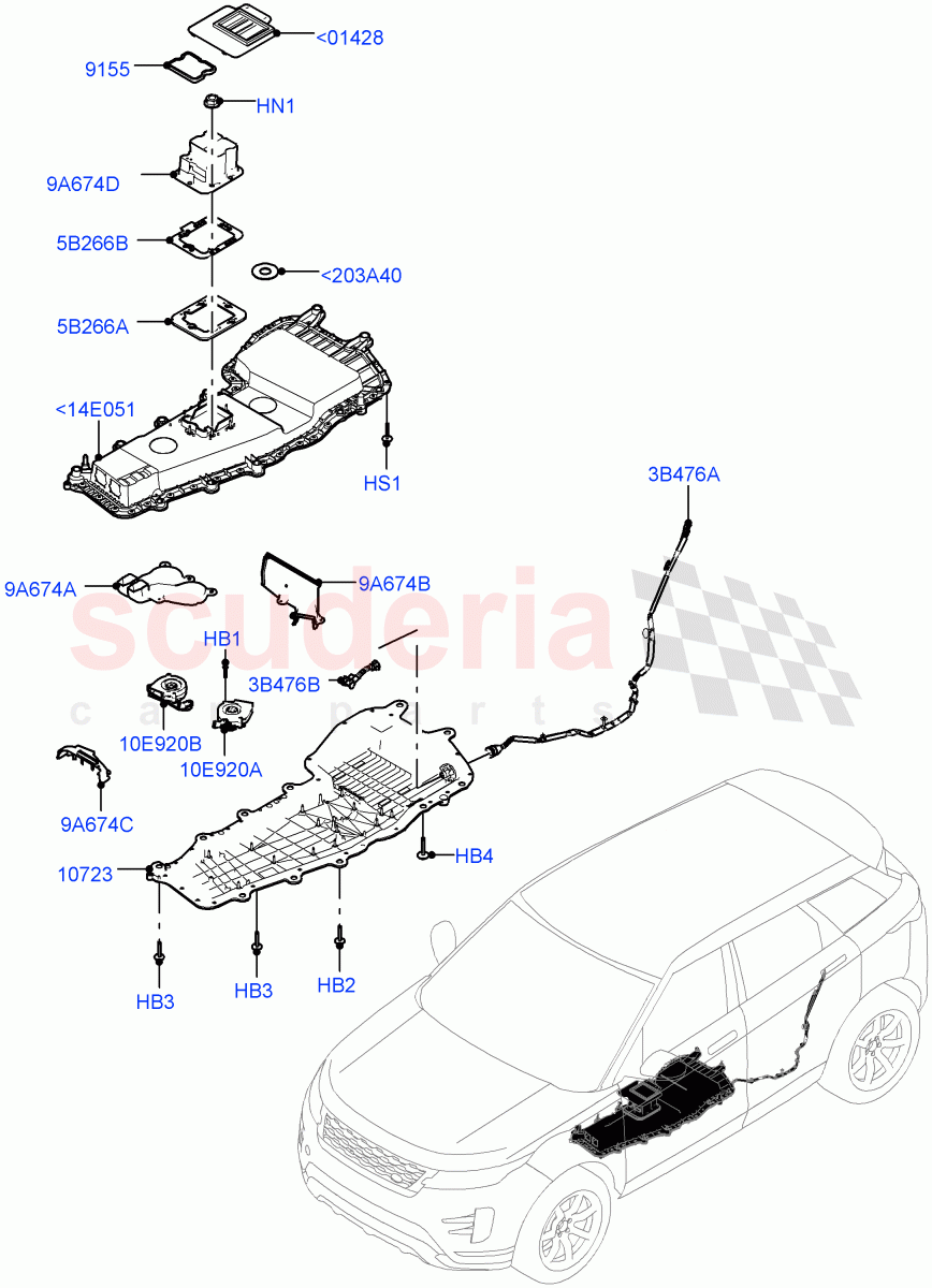 Hybrid Electrical Modules (MHEV Battery Housing, Cooling Ducts and Fans) (Itatiaia (Brazil), Electric Engine Battery-MHEV) of Land Rover Land Rover Range Rover Evoque (2019+) [2.0 Turbo Diesel]