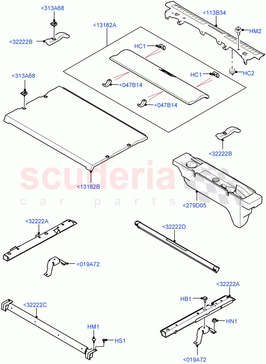 Load Compartment Trim (Floor) (Petrol/Electric Hybrid) ((V) FROMJA000001) of Land Rover Land Rover Range Rover Sport (2014+) [3.0 I6 Turbo Diesel AJ20D6]