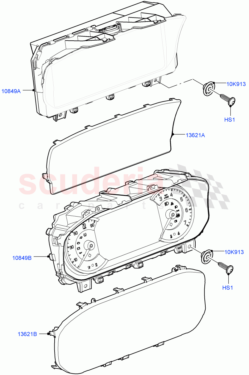 Instrument Cluster (Nitra Plant Build) ((V) FROMK2000001) of Land Rover Land Rover Discovery 5 (2017+) [3.0 I6 Turbo Petrol AJ20P6]