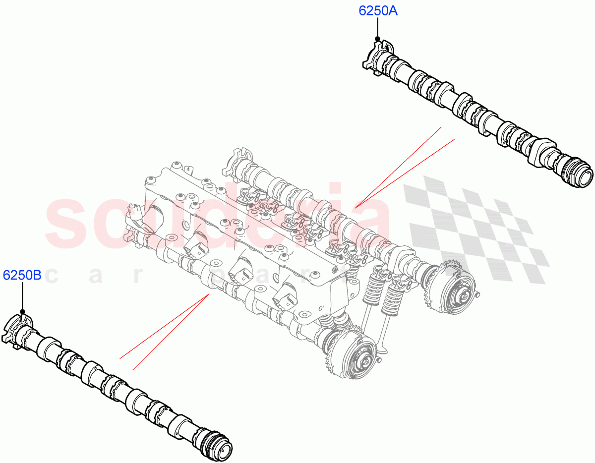 Camshaft (2.0L AJ20P4 Petrol Mid PTA, Changsu (China)) of Land Rover Land Rover Range Rover Evoque (2019+) [2.0 Turbo Petrol AJ200P]