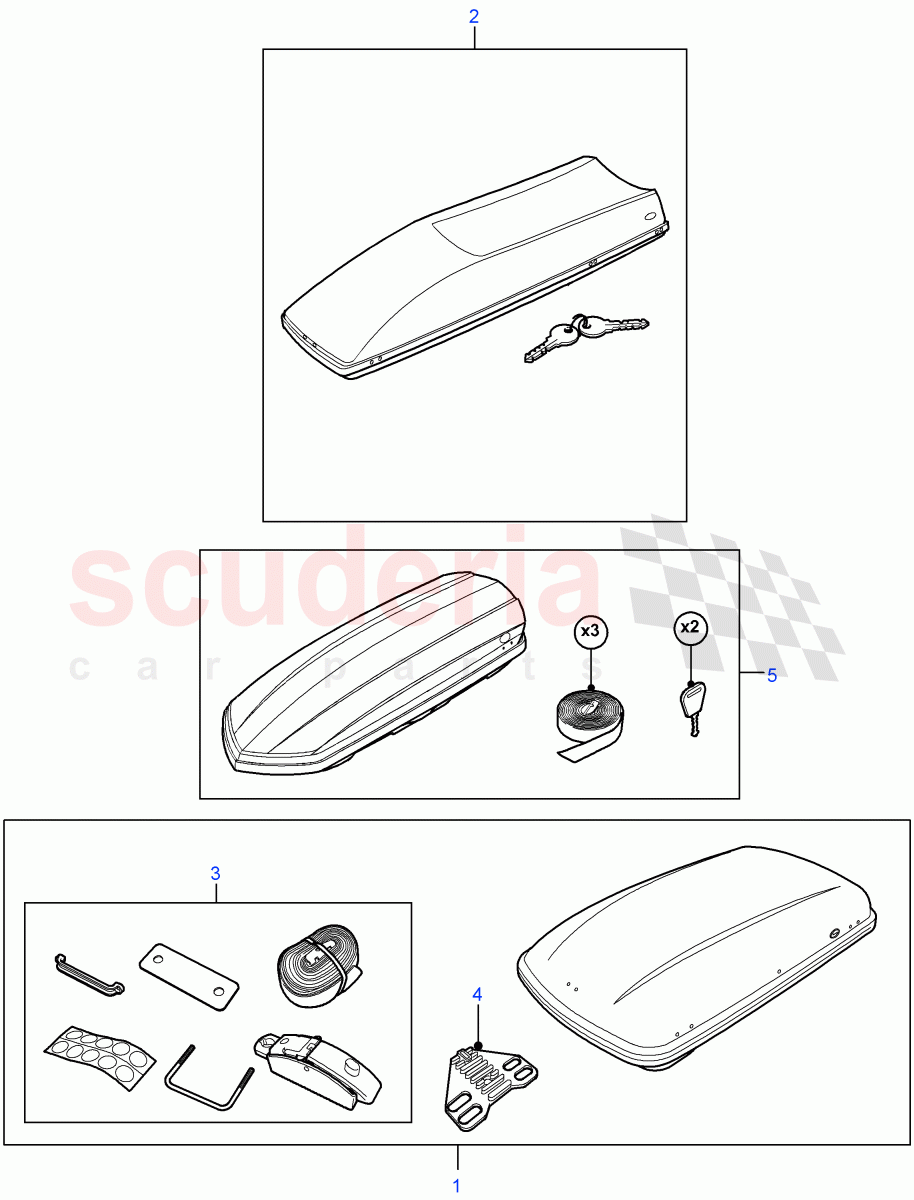 External Carrying Equipment-Top ((V) FROM7A000001) of Land Rover Land Rover Defender (2007-2016)