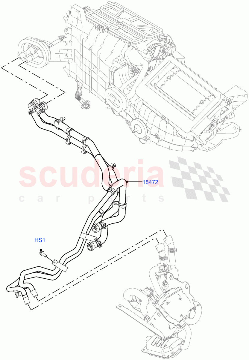 Heater Hoses (2.0L I4 DSL MID DOHC AJ200, Electric Auxiliary Coolant Pump) of Land Rover Land Rover Range Rover Velar (2017+) [3.0 DOHC GDI SC V6 Petrol]