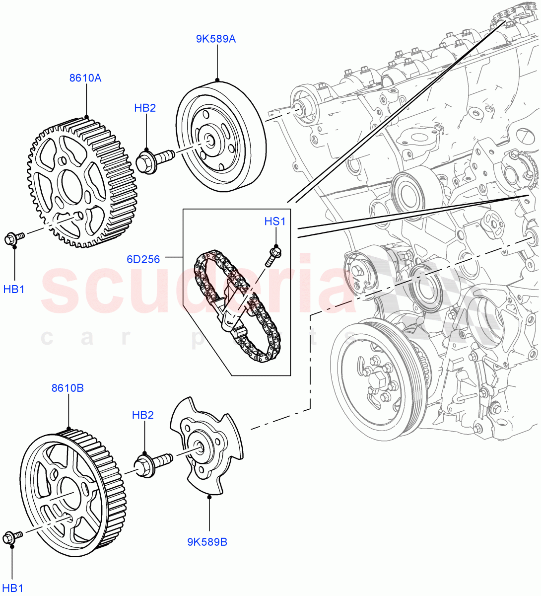 Timing Gear (Upper, Solihull Plant Build) (3.0 V6 Diesel) ((V) FROMAA000001) of Land Rover Land Rover Discovery 4 (2010-2016) [3.0 Diesel 24V DOHC TC]