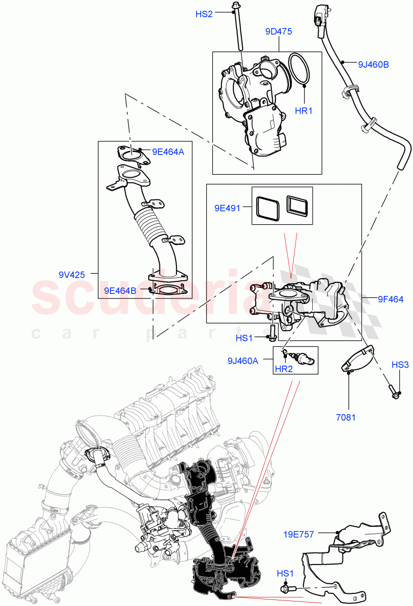 Exhaust Gas Recirculation (Low Pressure EGR) (2.0L I4 DSL MID DOHC AJ200, Euro Stage 4 Emissions) ((V) FROMKH000001) of Land Rover Land Rover Discovery Sport (2015+) [2.0 Turbo Diesel]