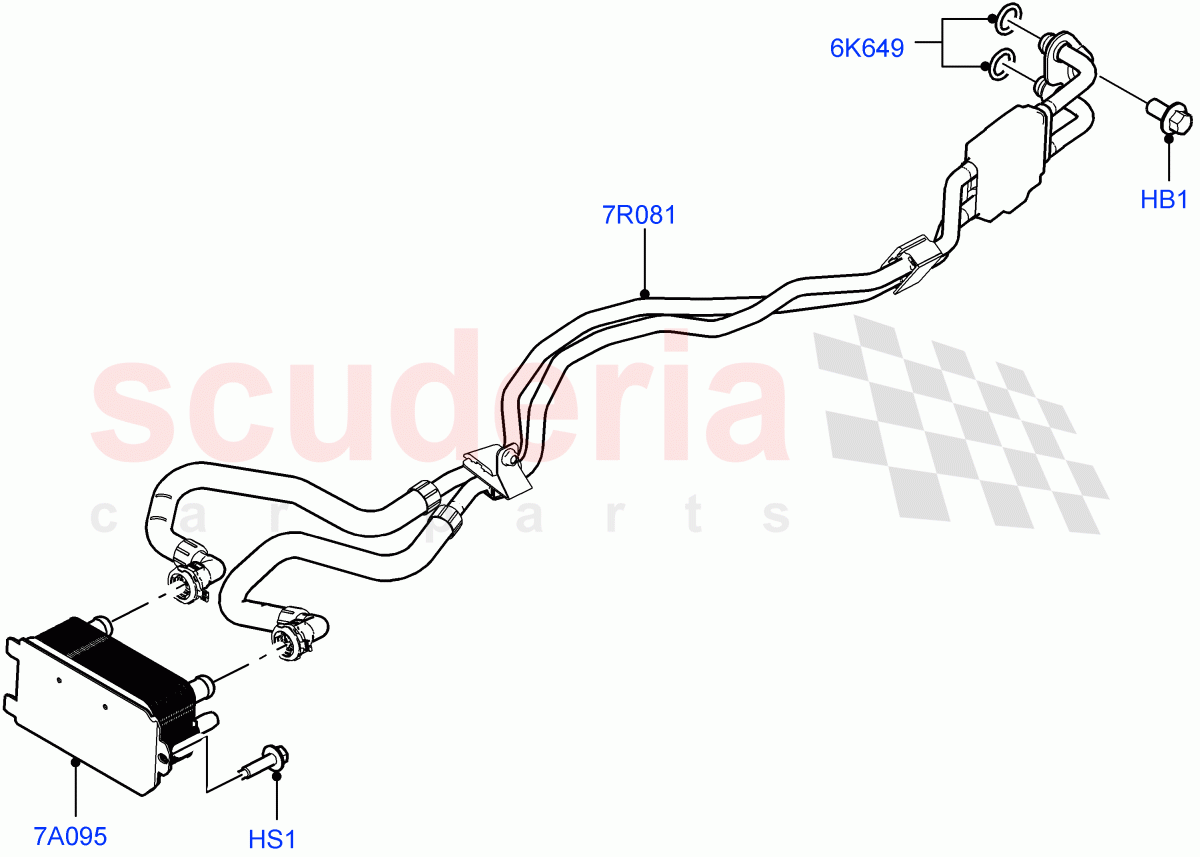 Transmission Cooling Systems (Solihull Plant Build) (2.0L I4 DSL MID DOHC AJ200, 8 Speed Auto Trans ZF 8HP45, 2.0L I4 DSL HIGH DOHC AJ200) ((V) FROMHA000001) of Land Rover Land Rover Discovery 5 (2017+) [3.0 I6 Turbo Petrol AJ20P6]