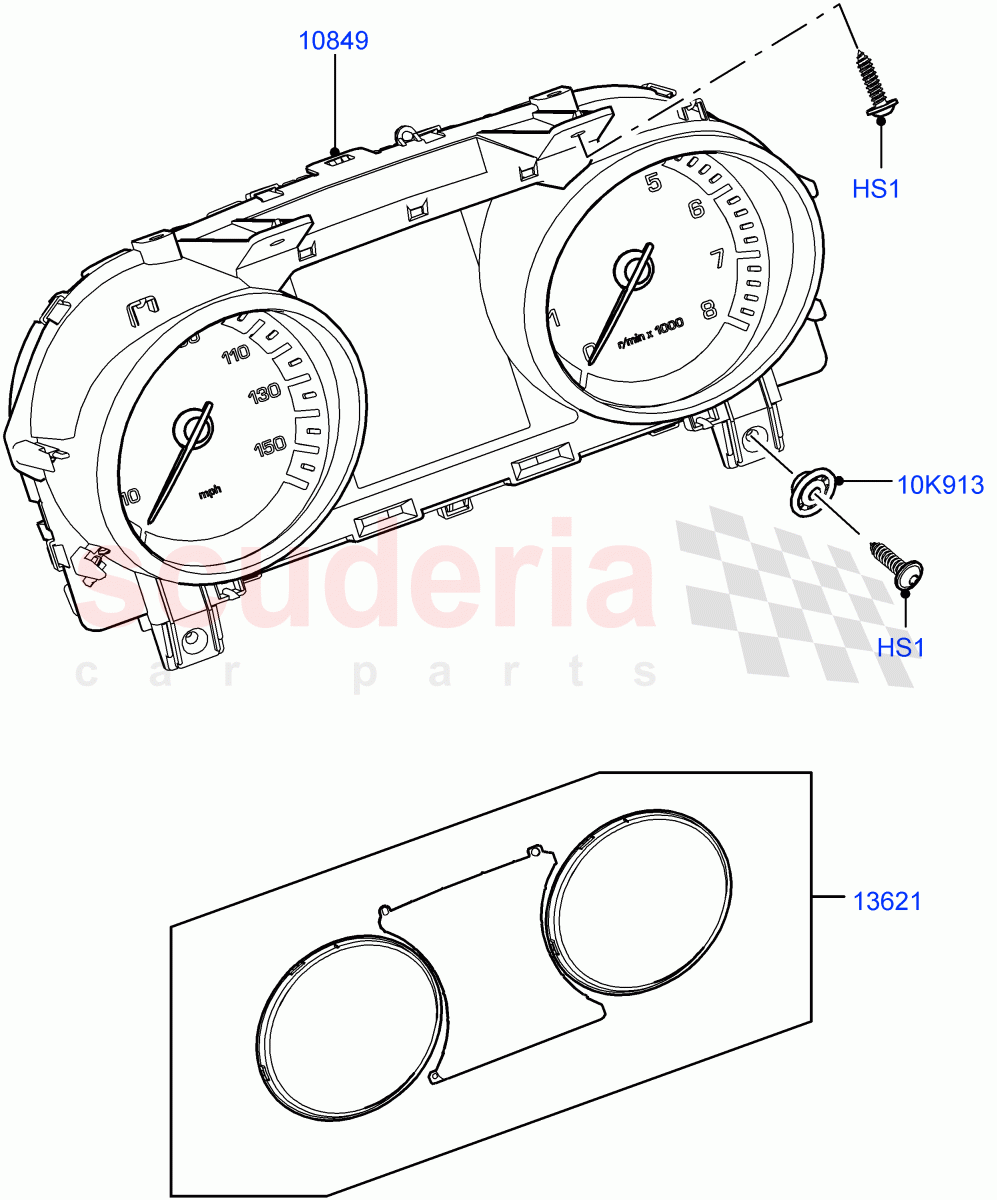 Instrument Cluster (Partial TFT/LCD Instrument Cluster) ((V) TOHA999999) of Land Rover Land Rover Range Rover Sport (2014+) [2.0 Turbo Petrol GTDI]