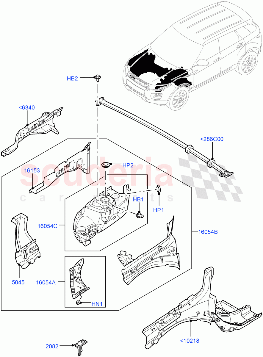 Front Panels, Aprons & Side Members (Aprons And Side Members) (Itatiaia (Brazil)) ((V) FROMGT000001) of Land Rover Land Rover Range Rover Evoque (2012-2018) [2.0 Turbo Petrol GTDI]