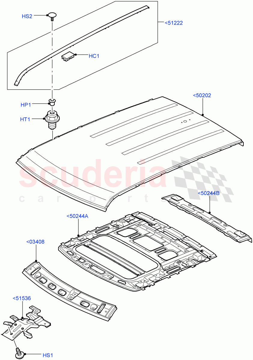 Roof - Sheet Metal (Less Sun Roof) ((V) TO9A999999) of Land Rover Land Rover Range Rover Sport (2005-2009) [4.4 AJ Petrol V8]