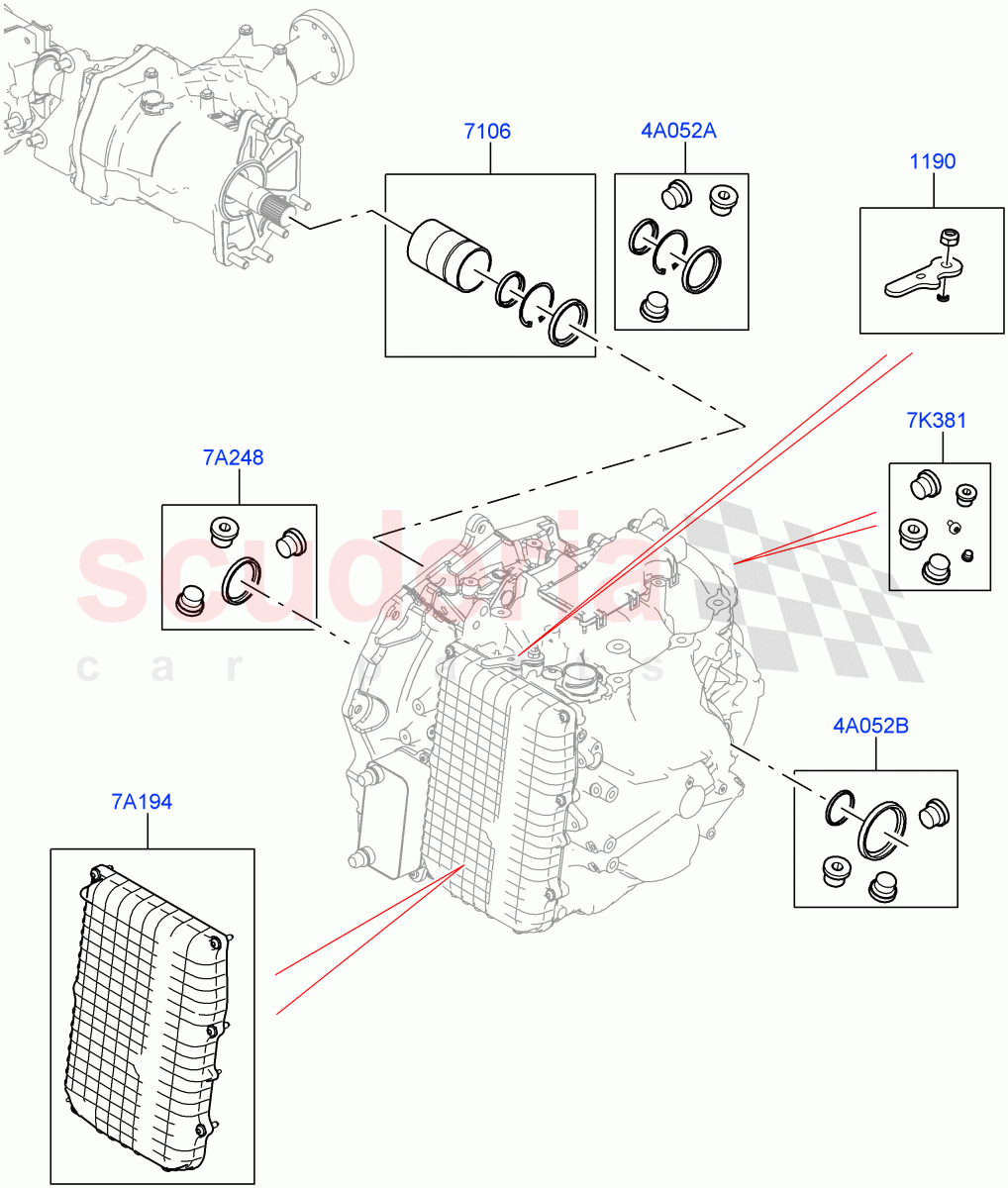 Transmission External Components (2.0L AJ20P4 Petrol Mid PTA, 9 Speed Auto Trans 9HP50, Changsu (China)) ((V) FROMKG006088) of Land Rover Land Rover Range Rover Evoque (2019+) [2.0 Turbo Diesel]