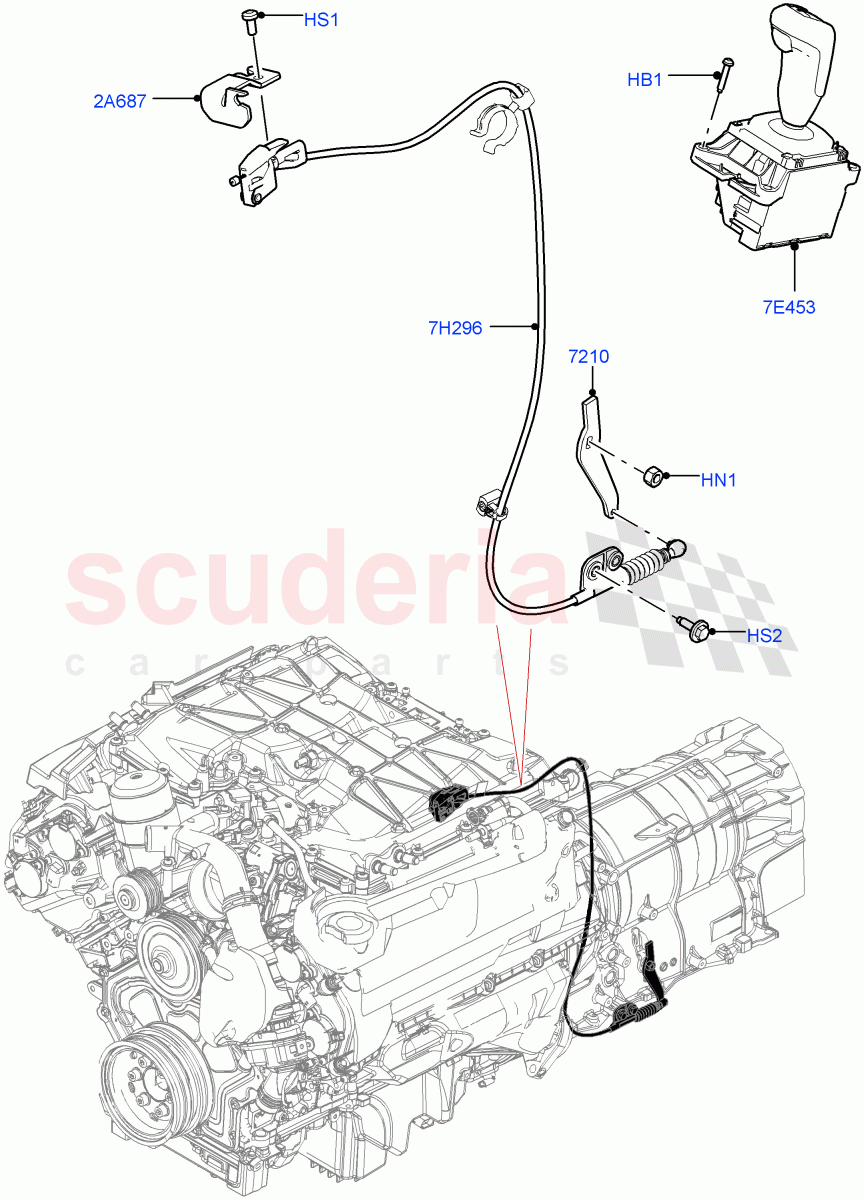 Gear Change-Automatic Transmission (5.0 Petrol AJ133 DOHC CDA, 8 Speed Auto Trans ZF 8HP70 4WD, 5.0L P AJ133 DOHC CDA S/C Enhanced) ((V) FROMJA000001) of Land Rover Land Rover Range Rover Sport (2014+) [3.0 DOHC GDI SC V6 Petrol]