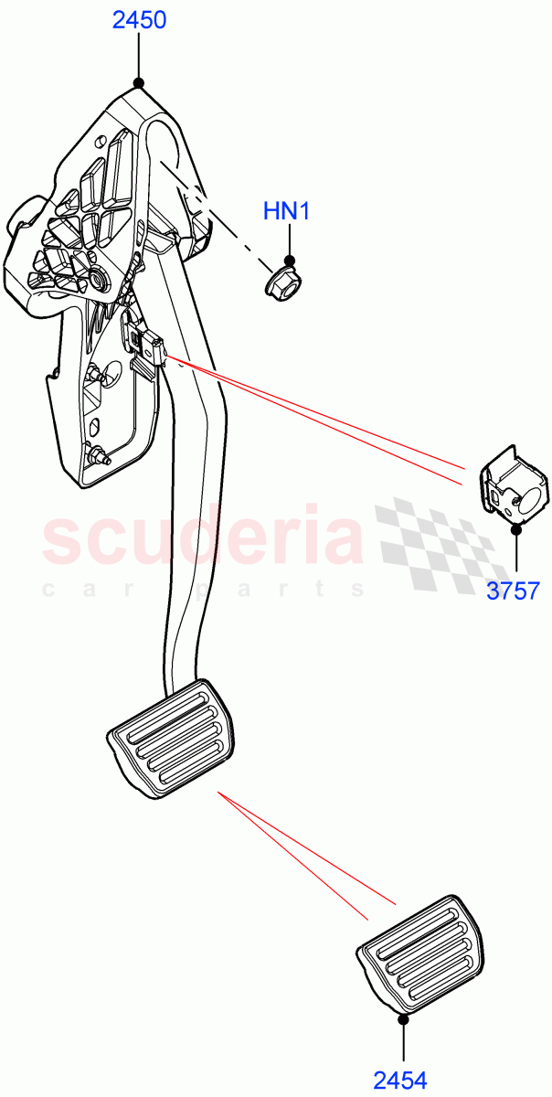 Brake And Clutch Controls (8 Speed Automatic Trans 8G30, Changsu (China)) ((V) FROMKG446856) of Land Rover Land Rover Discovery Sport (2015+) [2.0 Turbo Petrol GTDI]