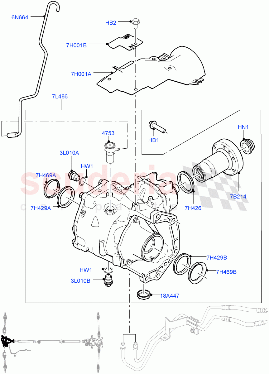 Front Axle Case (Halewood (UK), Dynamic Driveline) ((V) TOKH999999) of Land Rover Land Rover Discovery Sport (2015+) [2.0 Turbo Petrol GTDI]