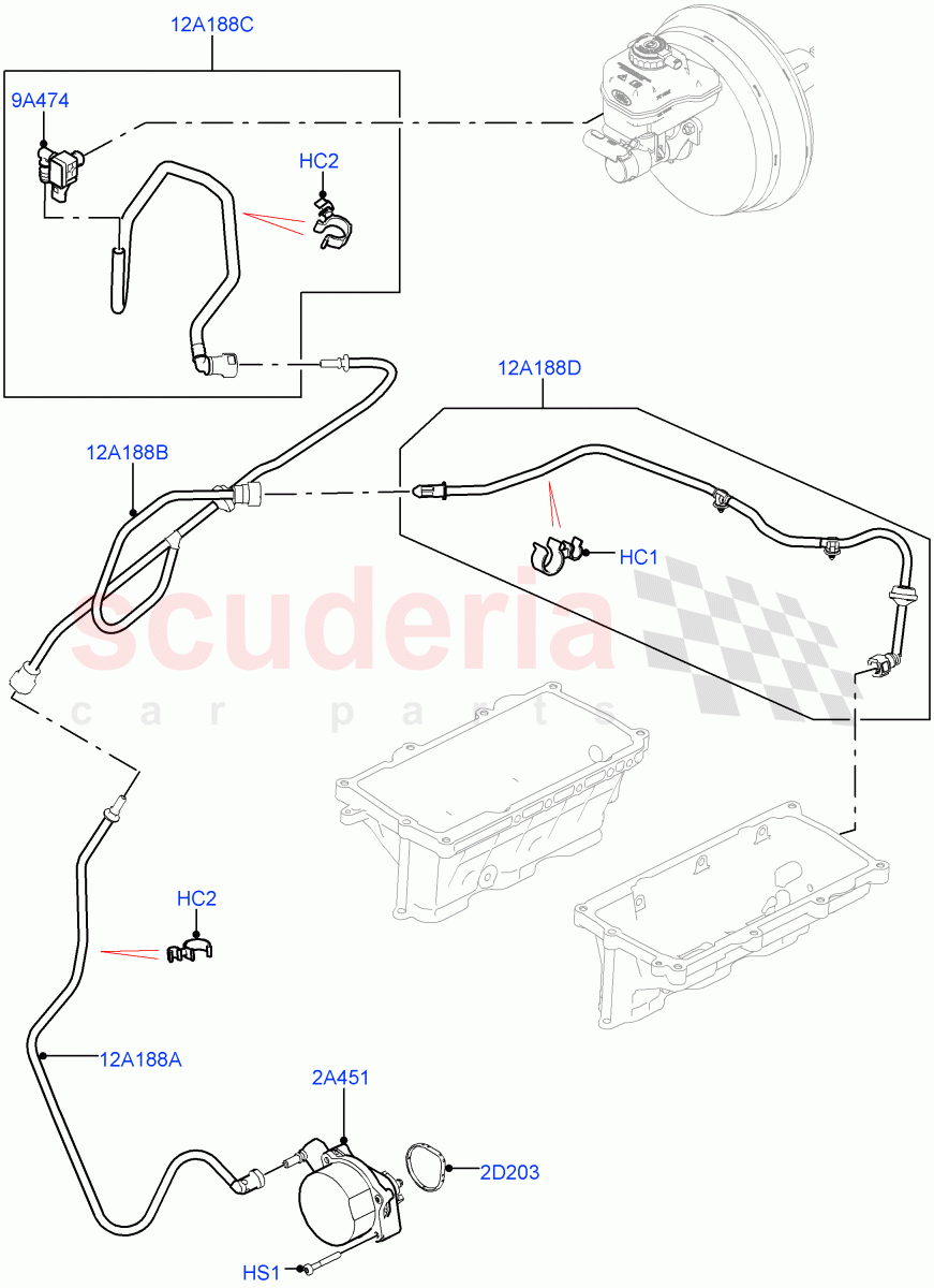 Vacuum Control And Air Injection (Solihull Plant Build) (3.0L DOHC GDI SC V6 PETROL, RHD) ((V) FROMHA000001) of Land Rover Land Rover Range Rover Sport (2014+) [3.0 DOHC GDI SC V6 Petrol]