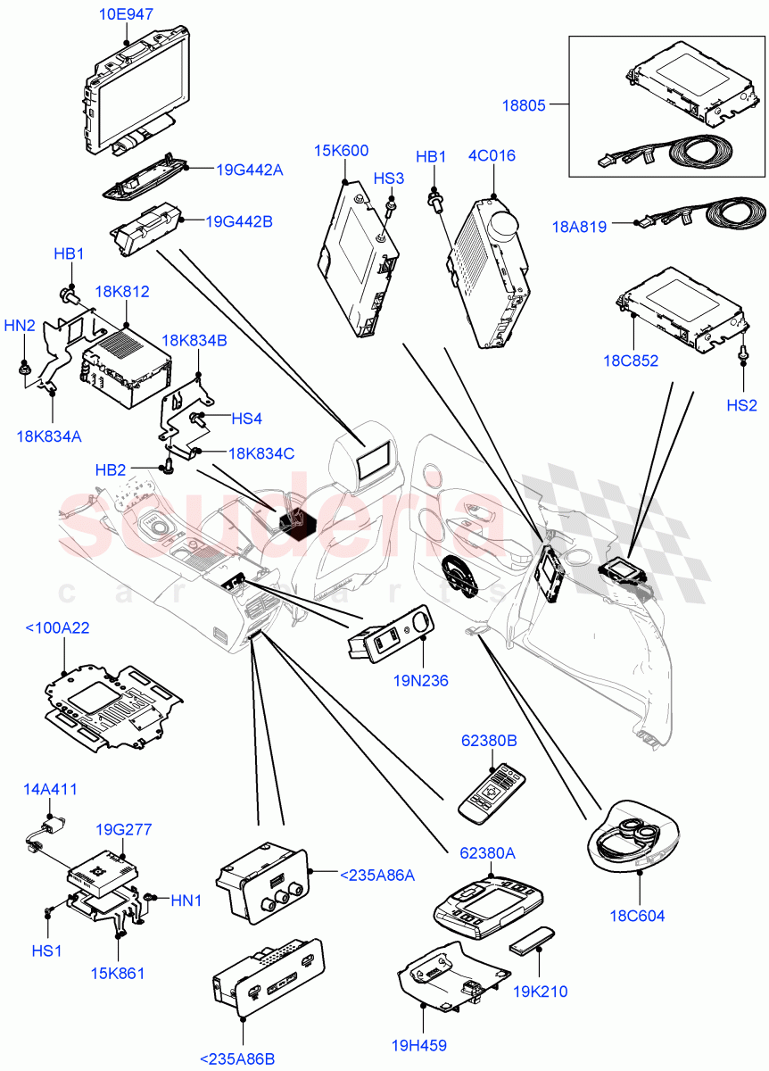 Family Entertainment System (Board Monitor) (Halewood (UK)) of Land Rover Land Rover Range Rover Evoque (2012-2018) [2.0 Turbo Diesel]