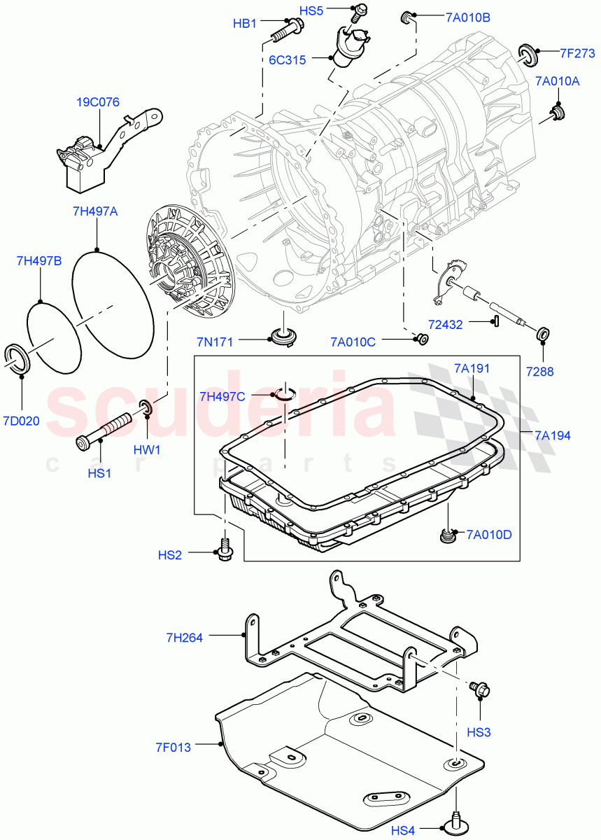 Transmission External Components (6 Speed Auto ZF 6HP26 Steptronic) ((V) TO9A999999) of Land Rover Land Rover Range Rover Sport (2005-2009) [2.7 Diesel V6]