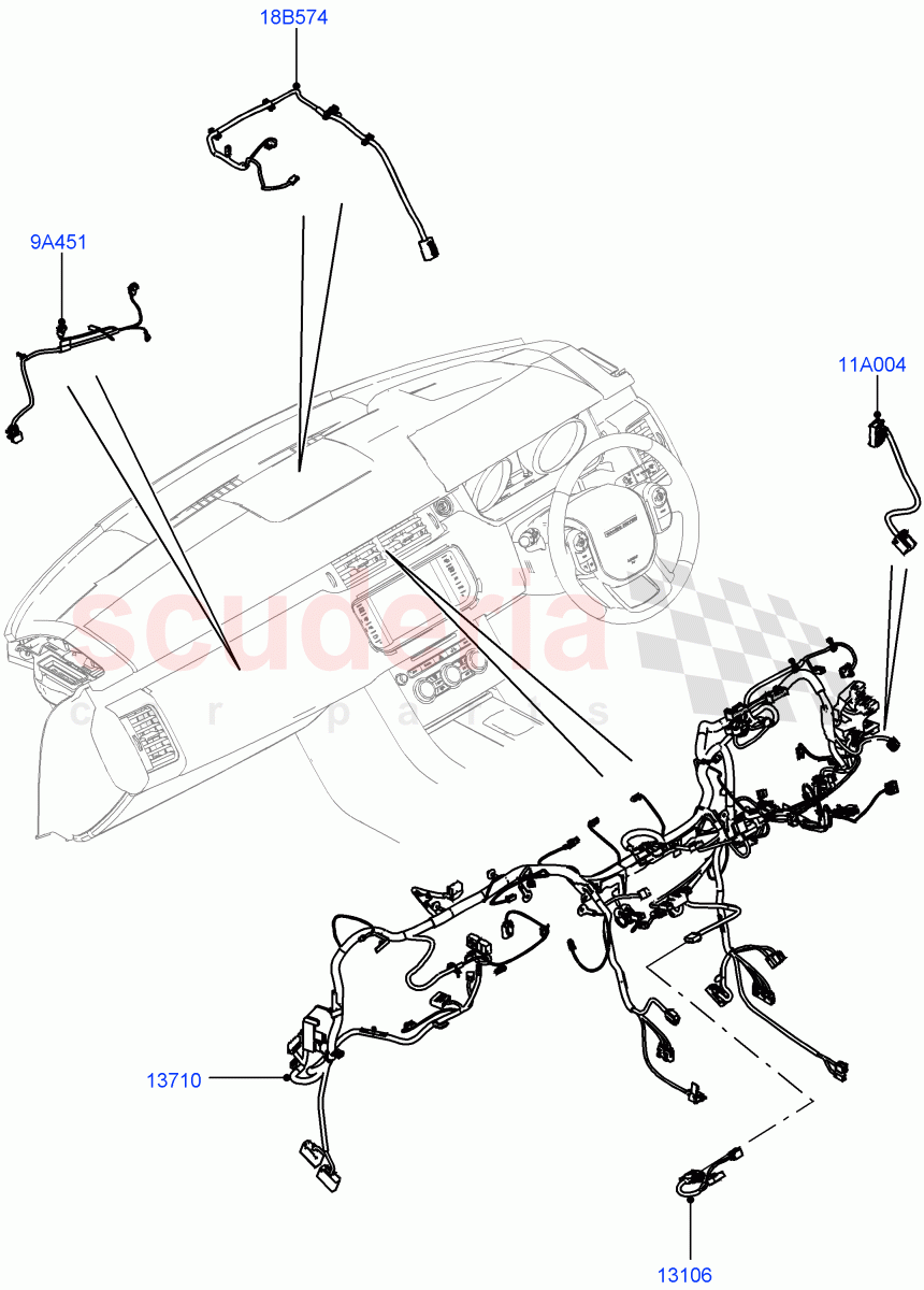 Electrical Wiring - Engine And Dash (Facia) ((V) FROMGA000001, (V) TOHA999999) of Land Rover Land Rover Range Rover Sport (2014+) [5.0 OHC SGDI SC V8 Petrol]