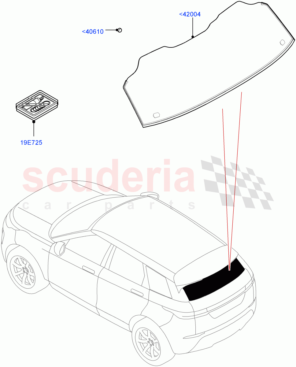 Back Window Glass (Itatiaia (Brazil)) of Land Rover Land Rover Range Rover Evoque (2019+) [1.5 I3 Turbo Petrol AJ20P3]