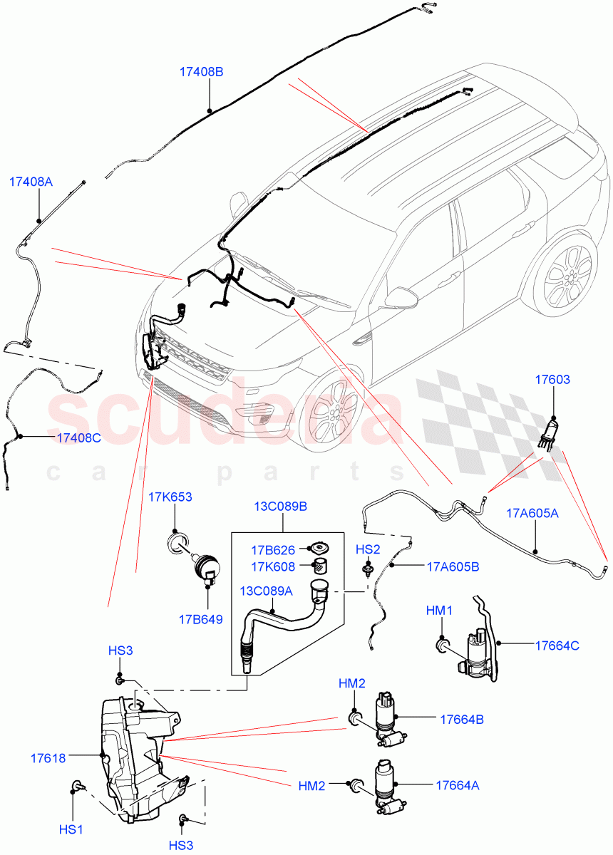 Windscreen Washer (Halewood (UK)) ((V) TOKH999999) of Land Rover Land Rover Discovery Sport (2015+) [2.0 Turbo Petrol GTDI]