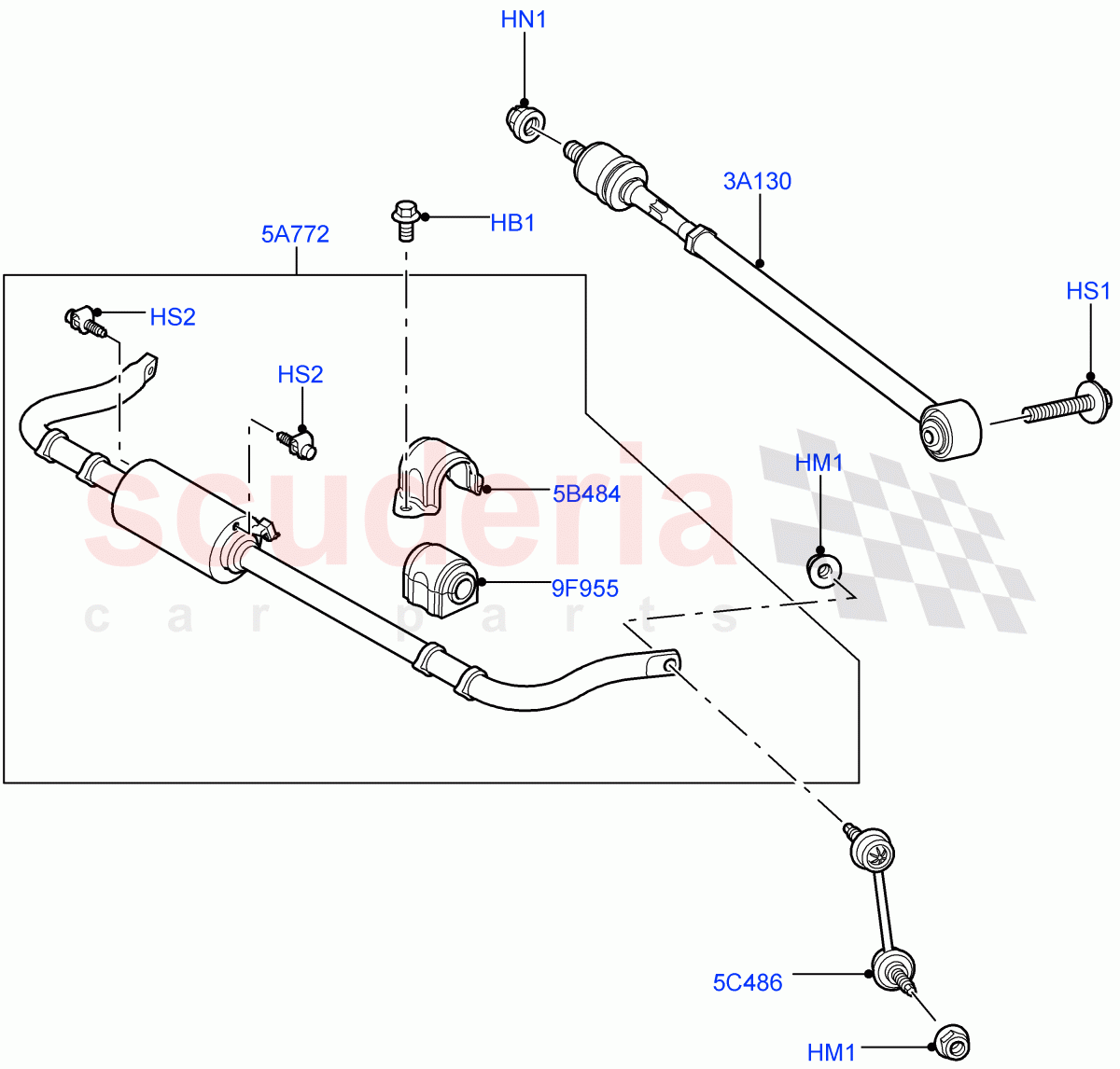 Rear Cross Member & Stabilizer Bar ((V) TO9A999999) of Land Rover Land Rover Range Rover Sport (2005-2009) [3.6 V8 32V DOHC EFI Diesel]