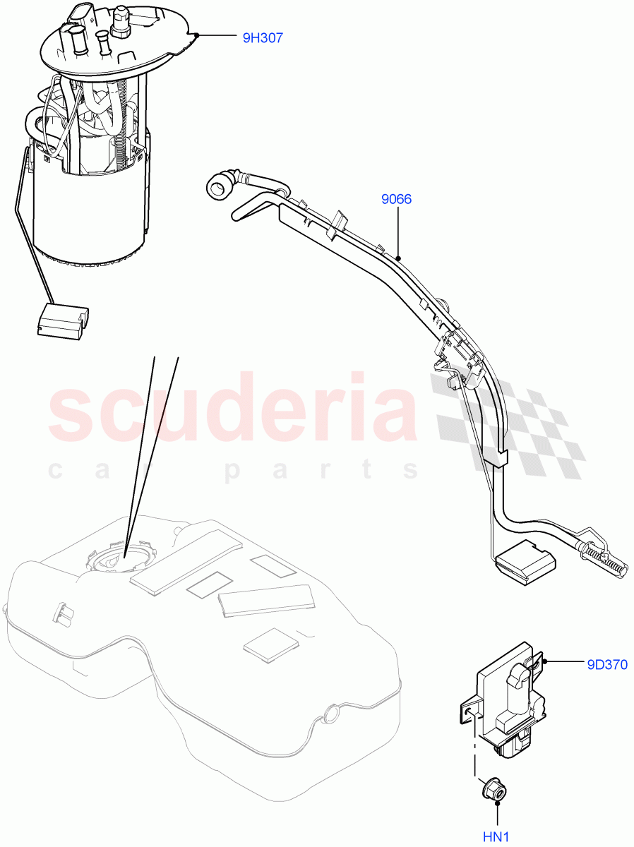 Fuel Pump And Sender Unit (2.0L I4 DSL MID DOHC AJ200, Itatiaia (Brazil), 2.0L I4 DSL HIGH DOHC AJ200) ((V) FROMGT000001) of Land Rover Land Rover Discovery Sport (2015+) [2.0 Turbo Diesel]