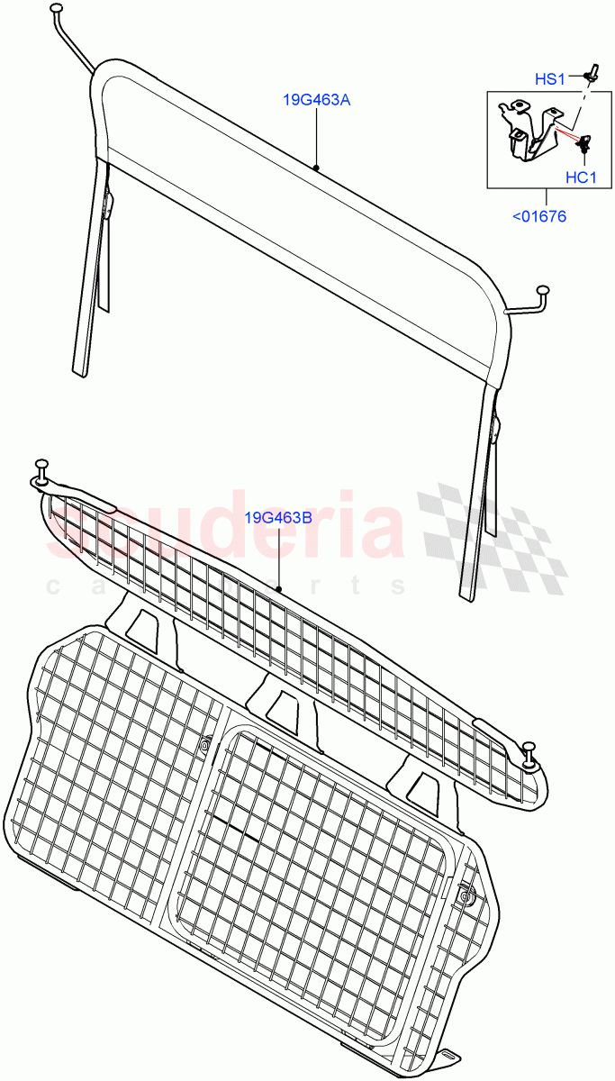 Cargo Barrier (Halewood (UK)) of Land Rover Land Rover Range Rover Evoque (2019+) [2.0 Turbo Diesel AJ21D4]