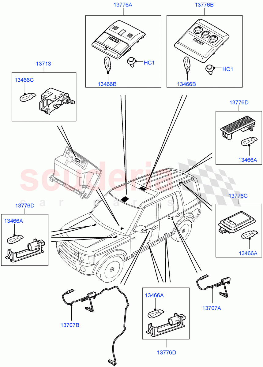Interior Lamps ((V) FROMAA000001) of Land Rover Land Rover Discovery 4 (2010-2016) [2.7 Diesel V6]