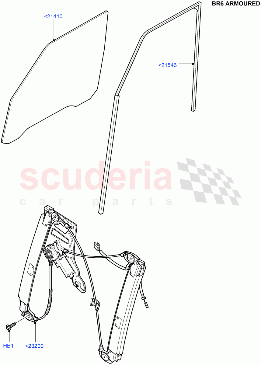 Front Door Glass & Window Controls (With B6 Level Armouring) ((V) FROMAA000001) of Land Rover Land Rover Range Rover (2010-2012) [5.0 OHC SGDI SC V8 Petrol]