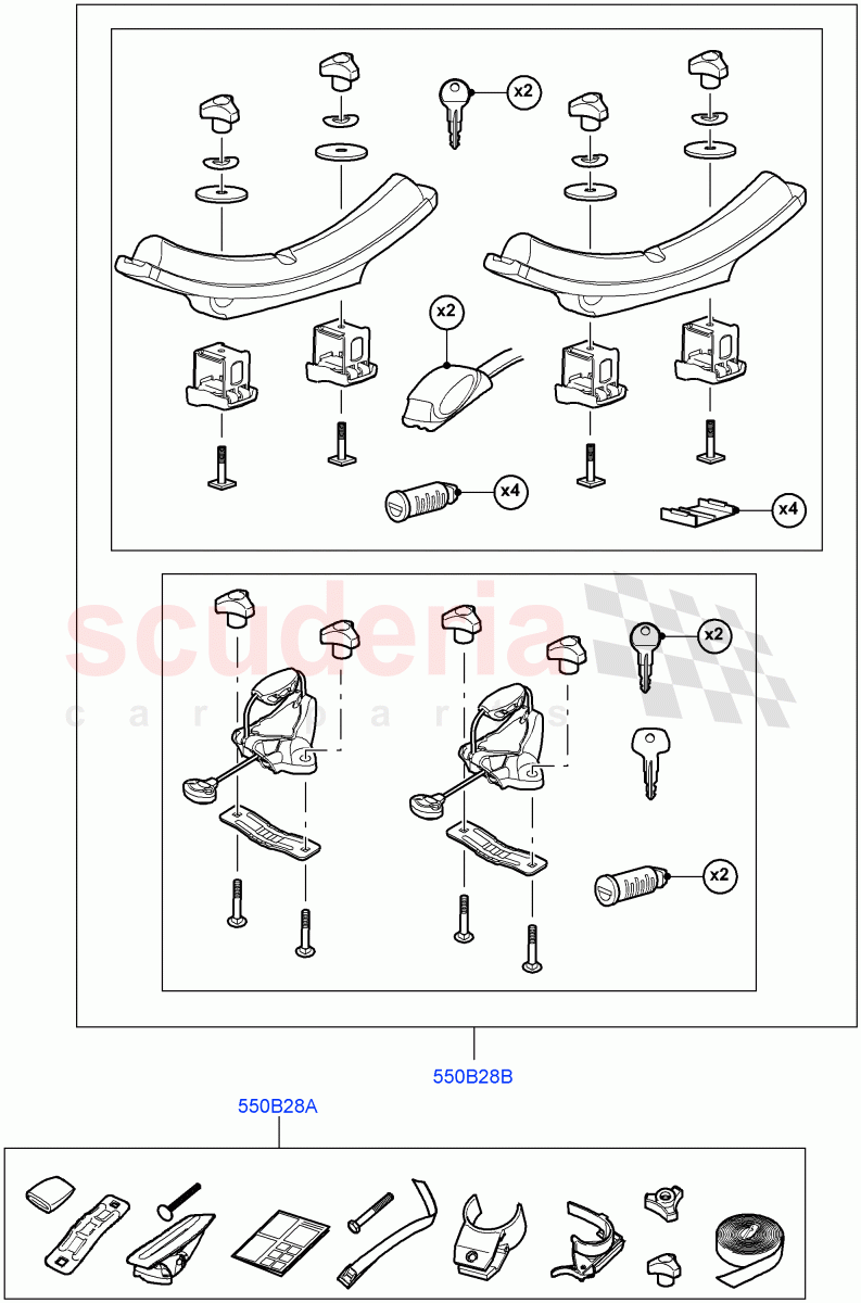Carriers & Boxes (Canoe Carrier) (Halewood (UK), Itatiaia (Brazil)) of Land Rover Land Rover Range Rover Evoque (2012-2018) [2.0 Turbo Petrol GTDI]