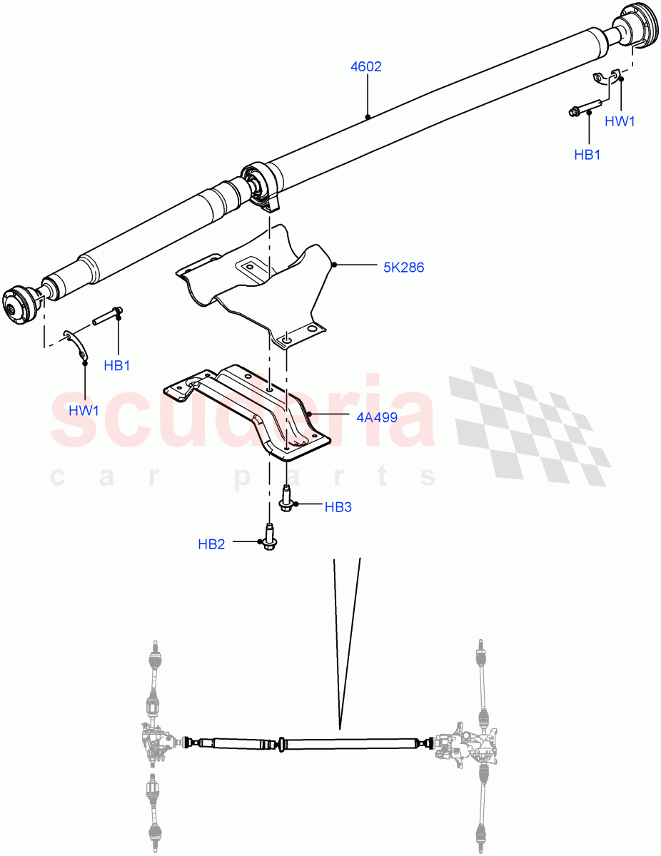 Drive Shaft - Rear Axle Drive (Changsu (China), Efficient Driveline) ((V) FROMFG000001, (V) TOKG446856) of Land Rover Land Rover Discovery Sport (2015+) [2.0 Turbo Petrol GTDI]